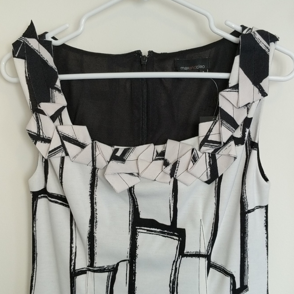 Max and Cleo dress white & black sleeveless